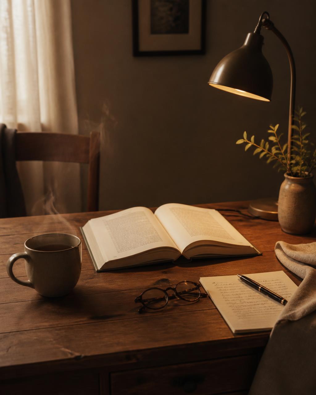 A quiet reading desk